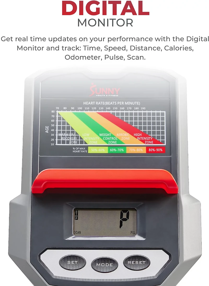 Sunny Health & Fitness Smart Performance Interactive Recumbent Exercise Bike