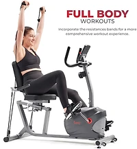 Sunny Health & Fitness Smart Performance Interactive Recumbent Exercise Bike