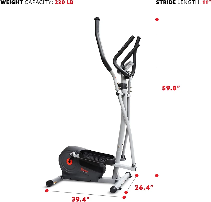 Sunny Health & Fitness Essentials Series Magnetic Smart Elliptical Trainer