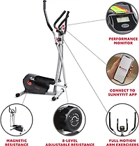 Sunny Health & Fitness Essentials Series Magnetic Smart Elliptical Trainer
