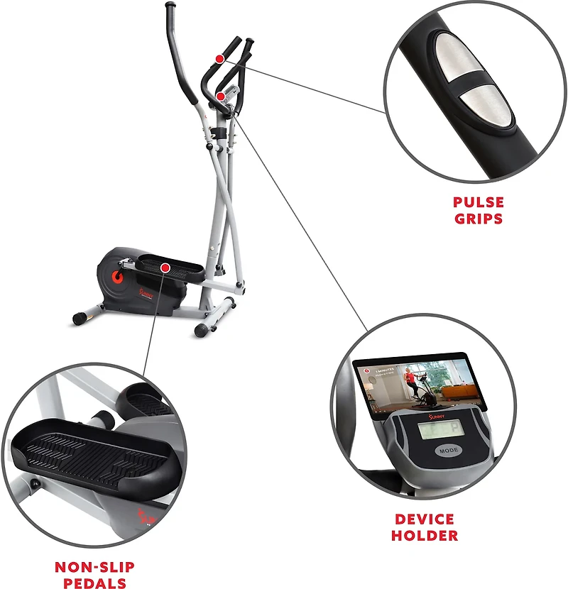Sunny Health & Fitness Essentials Series Magnetic Smart Elliptical Trainer