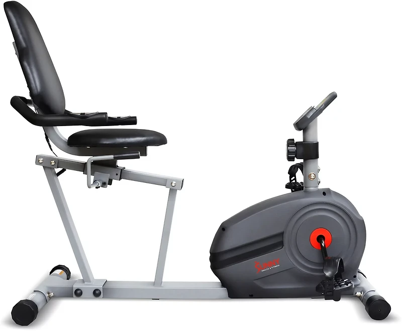Sunny Health & Fitness Essential Series Magnetic Smart Recumbent Bike