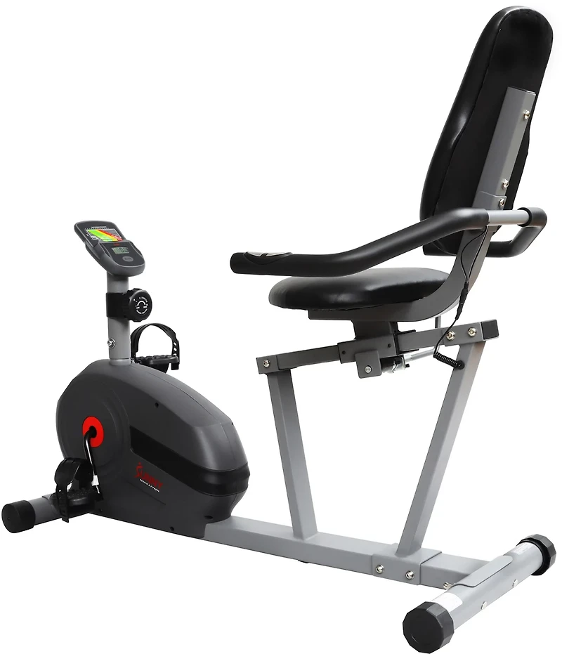 Sunny Health & Fitness Essential Series Magnetic Smart Recumbent Bike