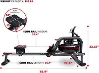 Sunny Health & Fitness Smart Obsidian Surge Water Rowing Machine Sunny Health & Fitness Smart Obsidian Surge Rowing Machine