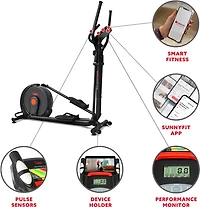 Sunny Health & Fitness Power Stride Smart Cross Trainer Elliptical Machine