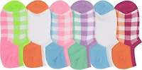 BCG Women's Contrast Plaid Ultimate Hidden Fashion No Show Socks 6 Pack