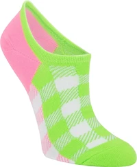 BCG Women's Contrast Plaid Ultimate Hidden Fashion No Show Socks 6 Pack