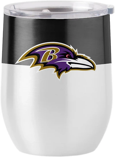 Logo Brands Baltimore Ravens 16 oz Colorblock Stainless Curved Beverage Tumbler