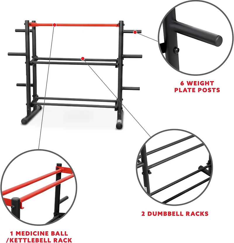 Sunny Health & Fitness Multi-Weight Storage Rack Stand