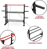 Sunny Health & Fitness Multi-Weight Storage Rack Stand