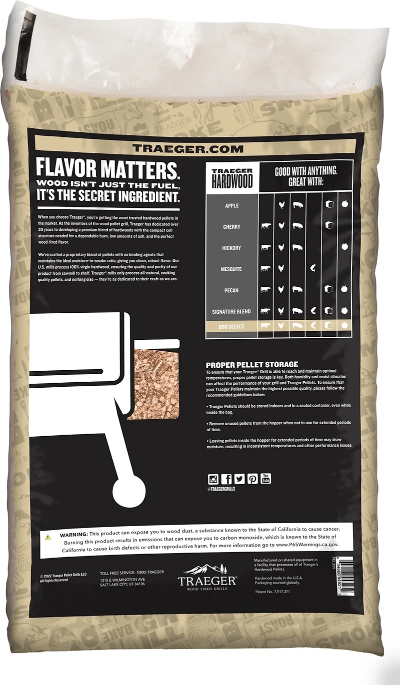 Traeger BBQ Select 30 lb Pellet Bag