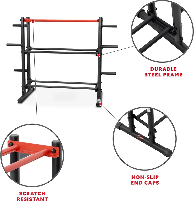 Sunny Health & Fitness Multi-Weight Storage Rack Stand
