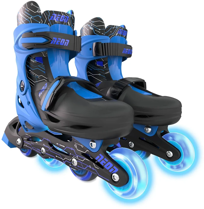 Yvolution Boys' Neon LED Adjustable In-Line Skates