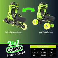 Yvolution Boys' Neon Combo Adjustable Skates