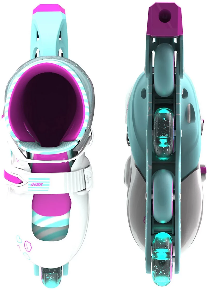 Yvolution Girls' Neon LED Adjustable In-Line Skates