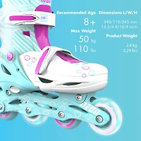 Yvolution Girls' Neon LED Adjustable In-Line Skates
