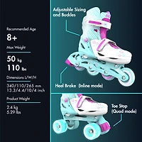 Yvolution Girls' Neon Combo Adjustable Skates