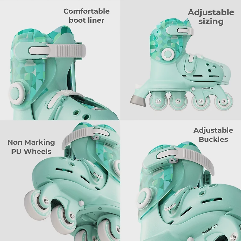 Yvolution Girls' Twista 2-in 1 Adjustable Inline Skates