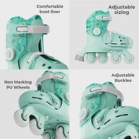 Yvolution Girls' Twista 2-in 1 Adjustable Inline Skates