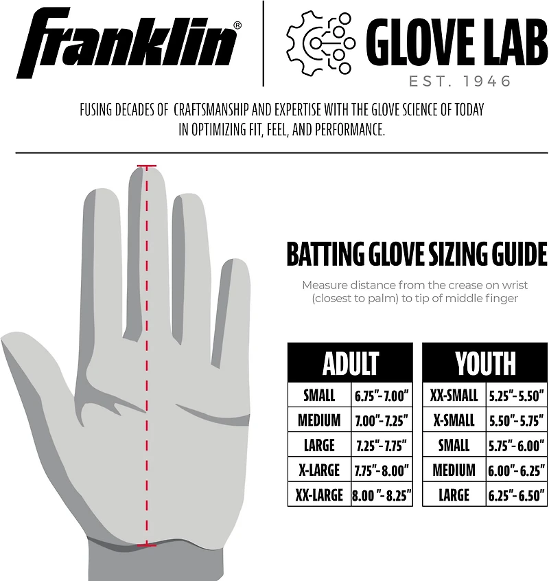 Franklin Adult MLB Infinite Series Power Strap Batting Gloves