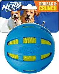 NERF Dog Checker Squeak and Crunch Ball