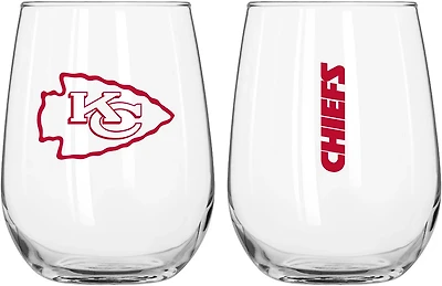 Logo Brands Kansas City Chiefs Gameday 16 oz Curved Beverage Glass
