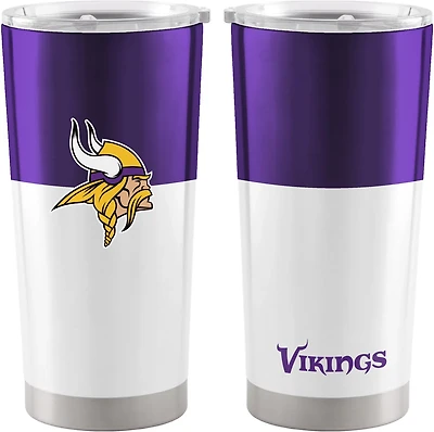 Logo Brands Minnesota Vikings 20 oz Colorblock Stainless Tumbler