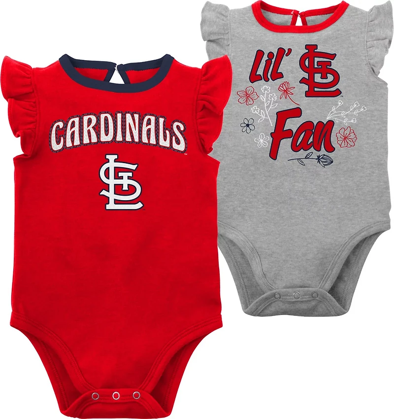 Outerstuff Infant Girls' St. Louis Cardinals Little Fan Creepers 2-Pack