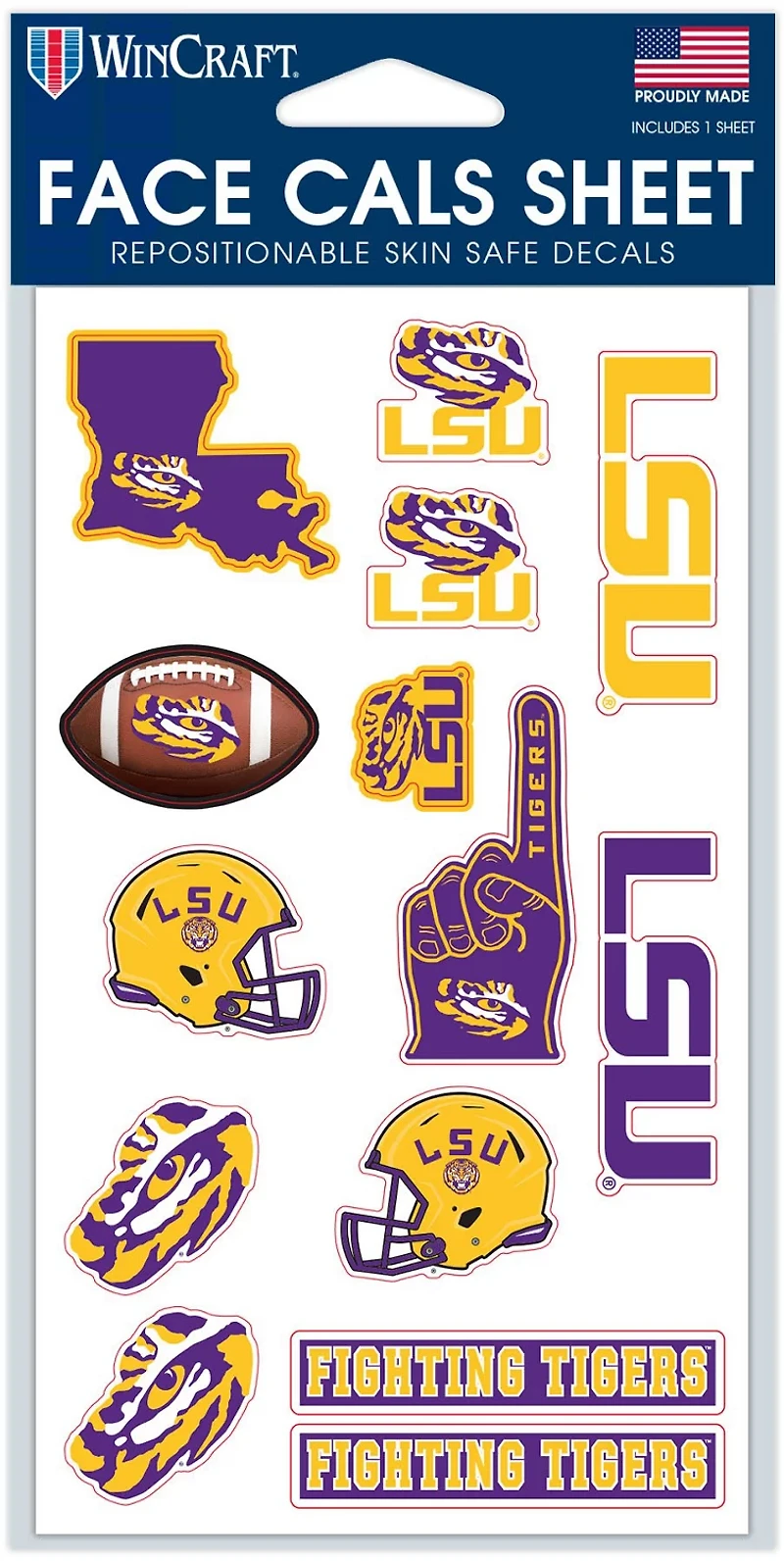 WinCraft Louisiana State University Face Cals Sheet