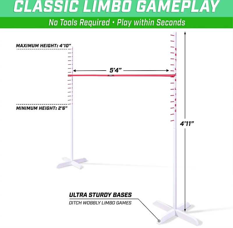 GoSports Get Low Premium Wooden Lawn Limbo Game