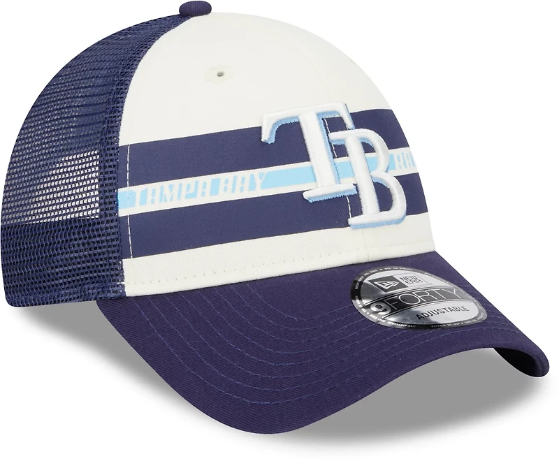 New Era Men's Tampa Bay Rays Team Stripes 9FORTY Cap