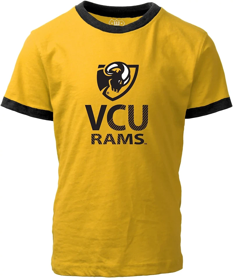 Wes and Willy Boys' Virginia Commonwealth University Pigment Dyed Ringer Graphic T-shirt