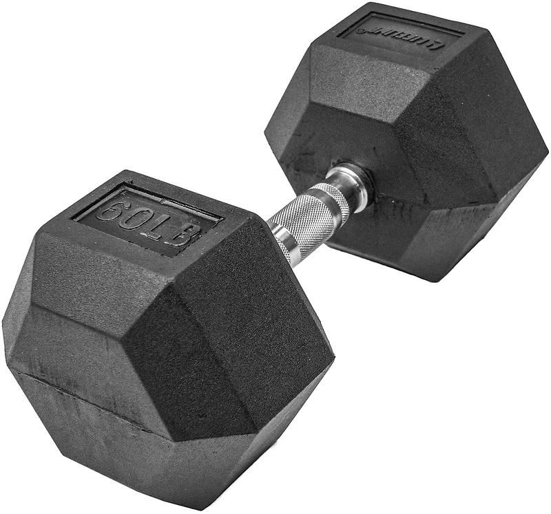 Lifeline Hex 5-120lb Rubber Dumbbell