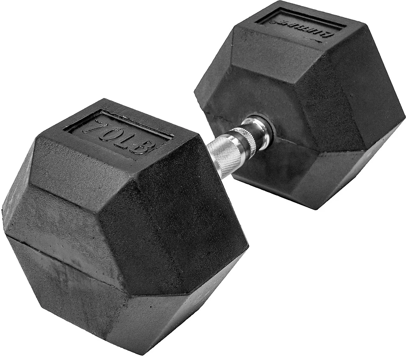 Lifeline Hex 5-120lb Rubber Dumbbell