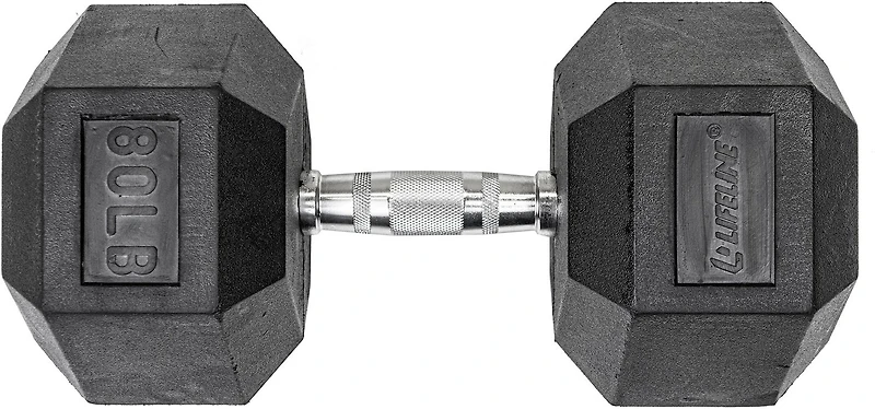 Lifeline Hex 5-120lb Rubber Dumbbell