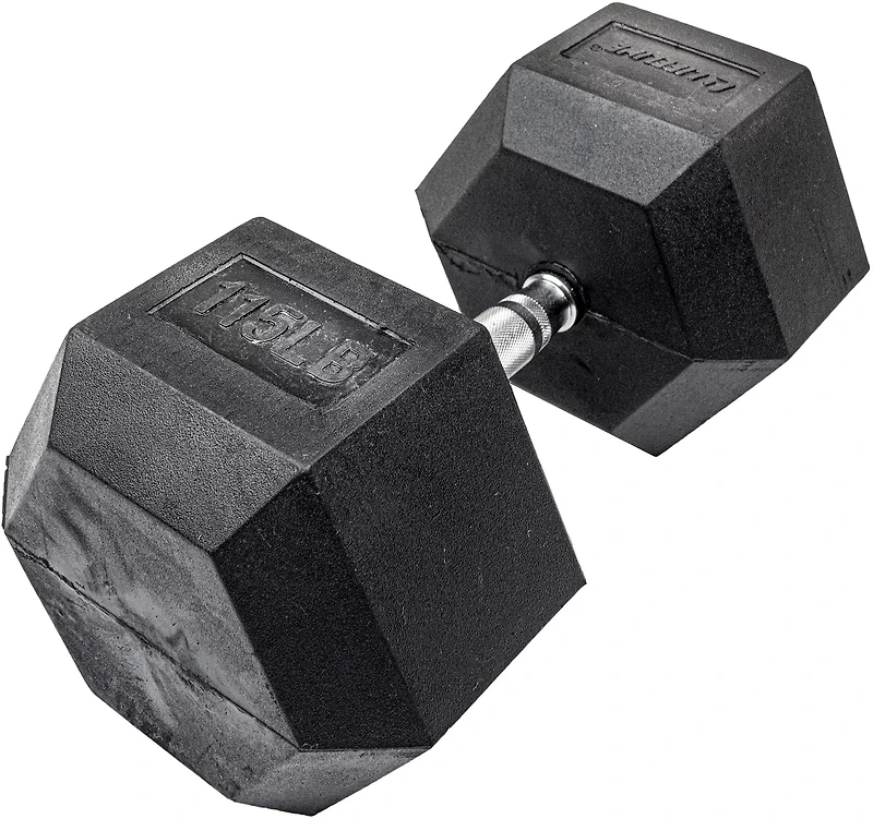 Lifeline Hex 5-120lb Rubber Dumbbell