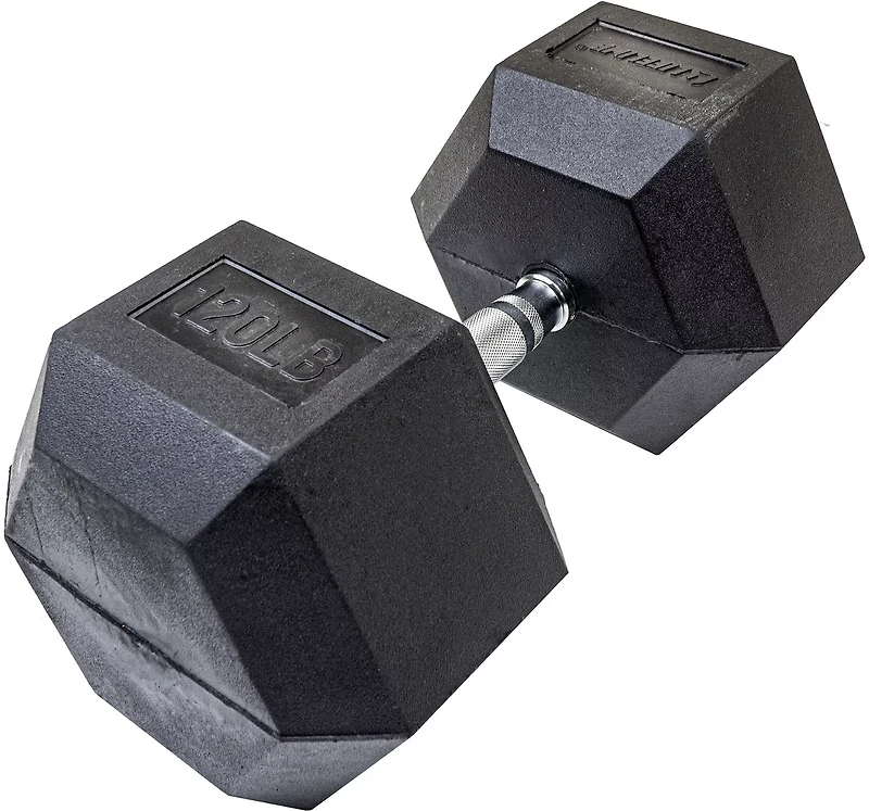 Lifeline Hex 5-120lb Rubber Dumbbell