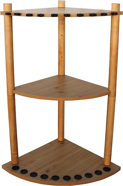 Rush Creek Creations 10 Fishing Rod Corner Rack with Extra Storage Shelf