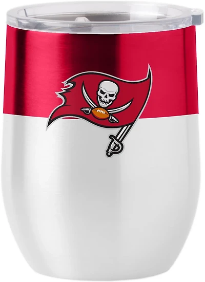 Logo Brands Tampa Bay Buccaneers 16 oz Colorblock Stainless Curved Beverage Tumbler