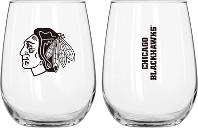 Logo Brands Chicago Blackhawks Gameday 16 oz Curved Beverage Glass