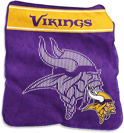 Logo Brands Minnesota Vikings 60 in x 80 in Raschel Throw