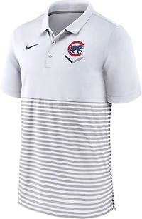 Nike Men's Chicago Cubs Home Plate Striped Polo Shirt