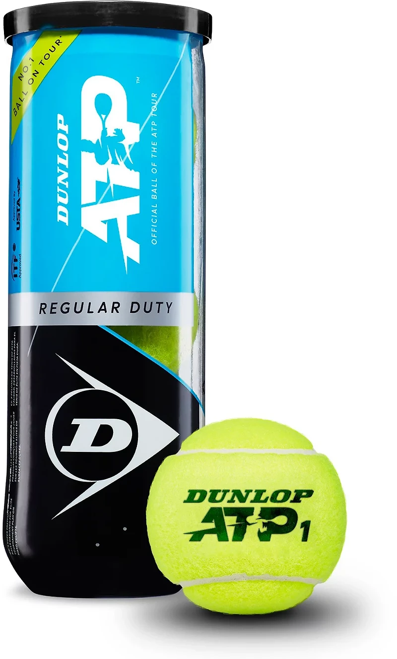 Dunlop ATP Tour Gold Regular Duty Tennis Balls Can 3-Pack