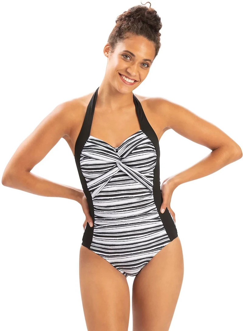 Dolfin Women's Aquashape Print Sweetheart Halter Neck Moderate 1-Piece Swimsuit