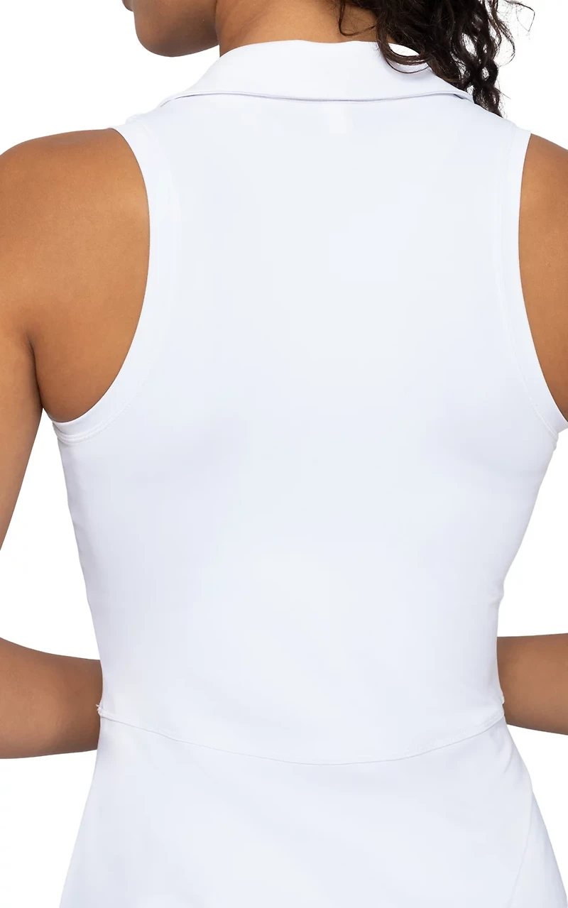 90 Degree by Reflex Women's Airlux Racerback Collar Charm Pleated Dress