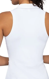 90 Degree by Reflex Women's Airlux Racerback Collar Charm Pleated Dress