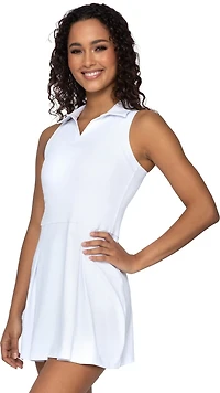 90 Degree by Reflex Women's Airlux Racerback Collar Charm Pleated Dress