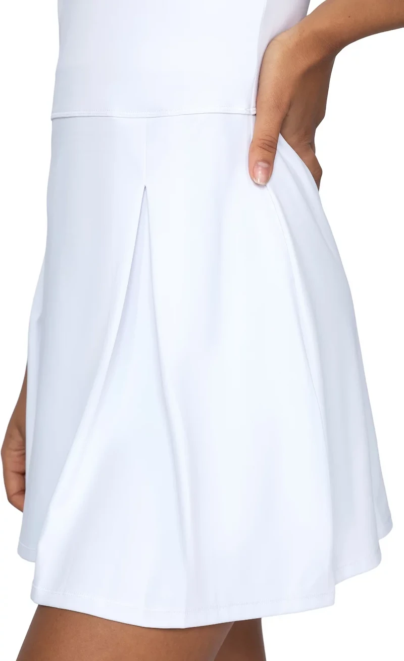 90 Degree by Reflex Women's Airlux Racerback Collar Charm Pleated Dress