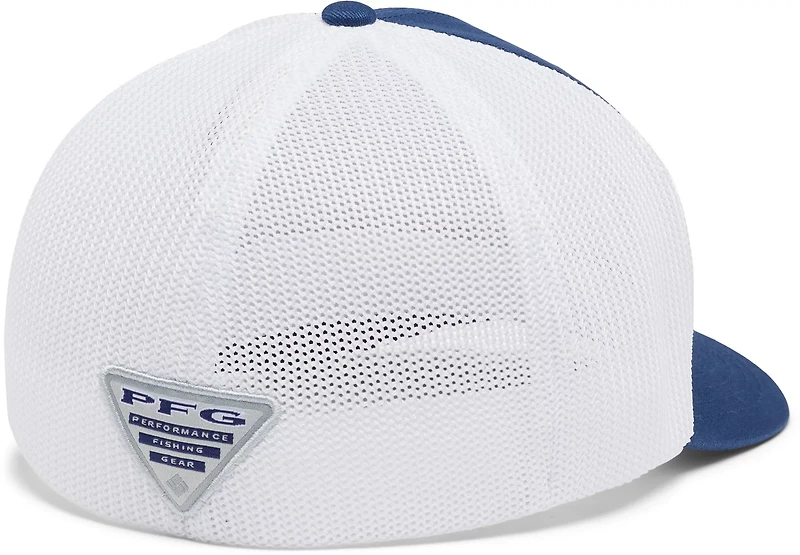 Columbia Sportswear Men's PFG Leather Fish Flag Mesh Ball Cap