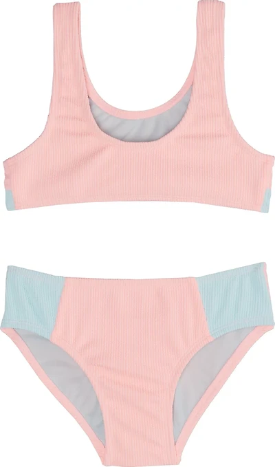 O'Rageous Girls' Rib Knit 2-Piece Swimsuit
